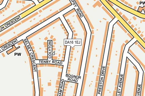 DA16 1EJ map - OS OpenMap – Local (Ordnance Survey)
