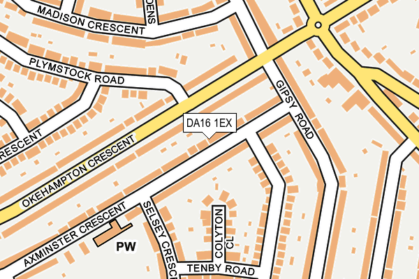 DA16 1EX map - OS OpenMap – Local (Ordnance Survey)