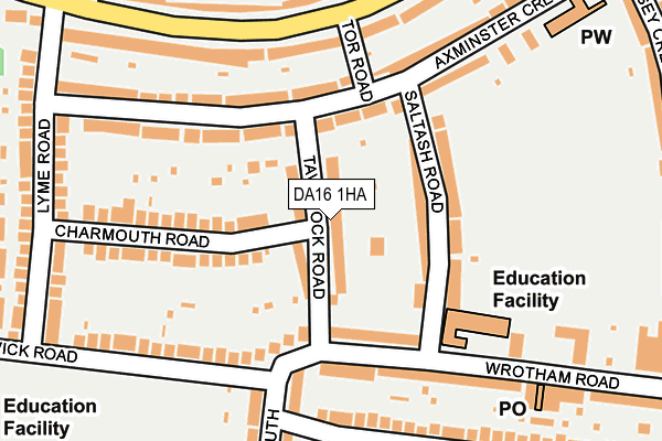 DA16 1HA map - OS OpenMap – Local (Ordnance Survey)