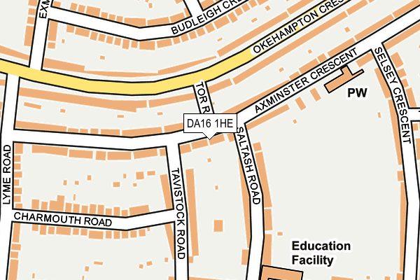 DA16 1HE map - OS OpenMap – Local (Ordnance Survey)