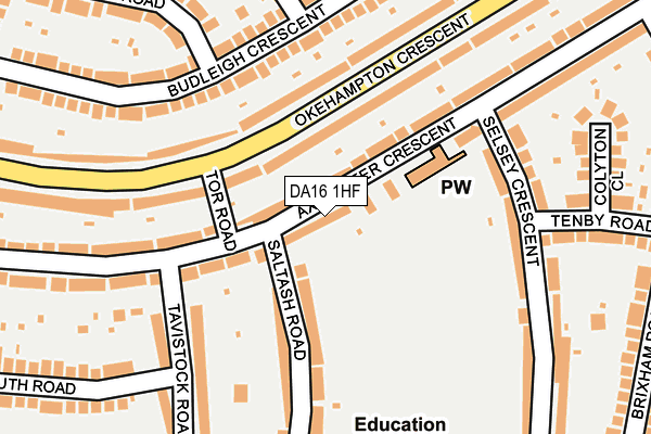 DA16 1HF map - OS OpenMap – Local (Ordnance Survey)
