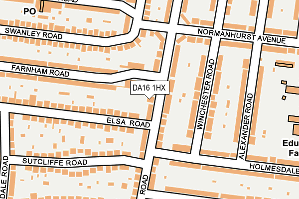 DA16 1HX map - OS OpenMap – Local (Ordnance Survey)