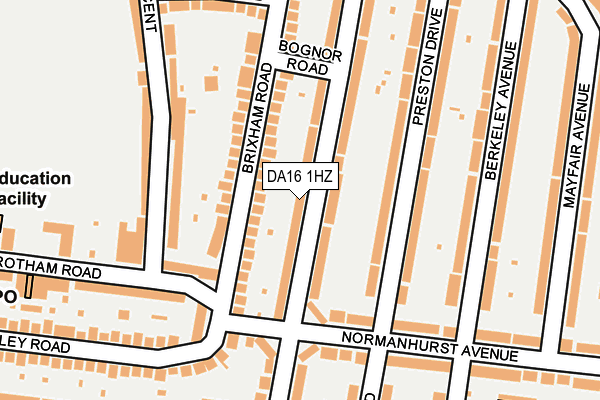 DA16 1HZ map - OS OpenMap – Local (Ordnance Survey)