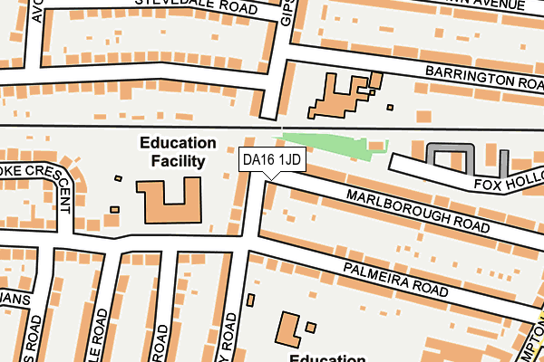 DA16 1JD map - OS OpenMap – Local (Ordnance Survey)