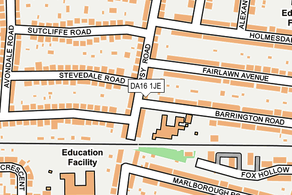 DA16 1JE map - OS OpenMap – Local (Ordnance Survey)