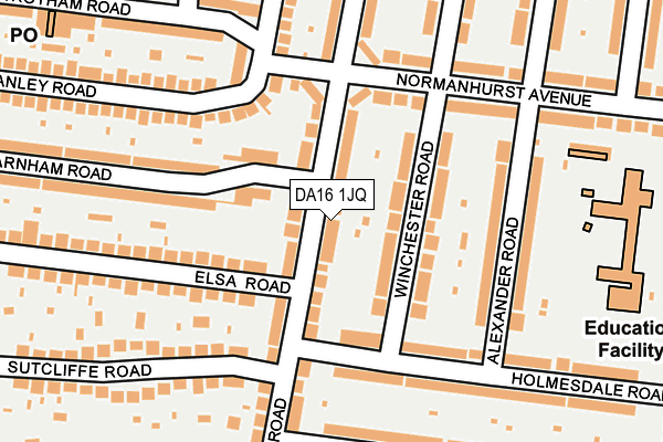 DA16 1JQ map - OS OpenMap – Local (Ordnance Survey)