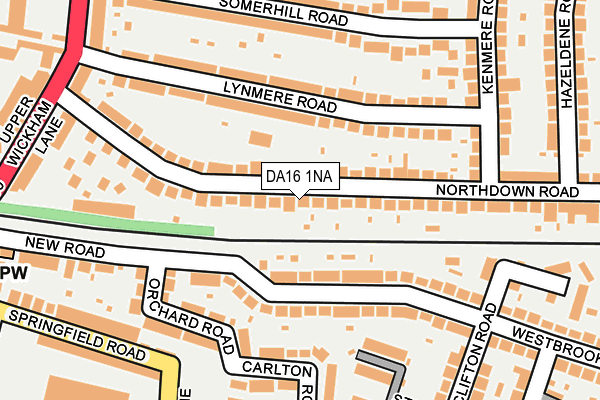 DA16 1NA map - OS OpenMap – Local (Ordnance Survey)