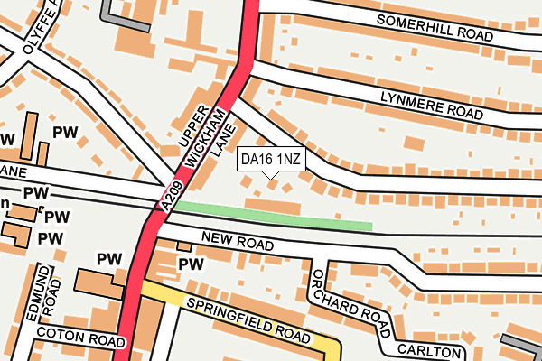 DA16 1NZ map - OS OpenMap – Local (Ordnance Survey)
