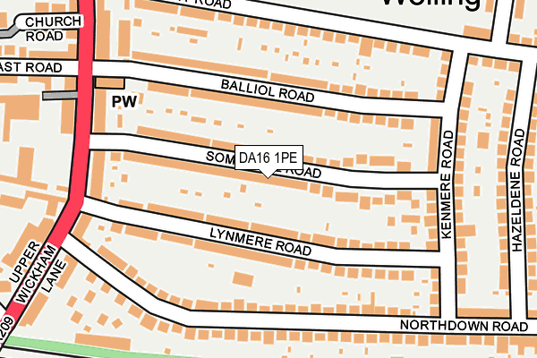 DA16 1PE map - OS OpenMap – Local (Ordnance Survey)