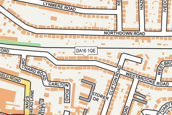 DA16 1QE map - OS OpenMap – Local (Ordnance Survey)