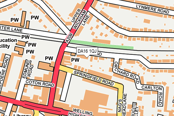 DA16 1QJ map - OS OpenMap – Local (Ordnance Survey)