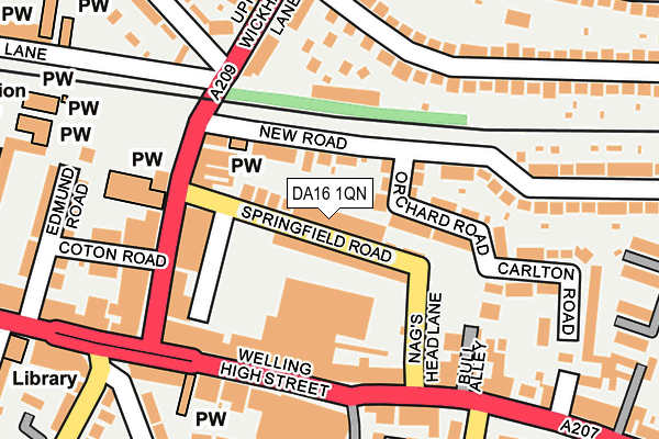 DA16 1QN map - OS OpenMap – Local (Ordnance Survey)