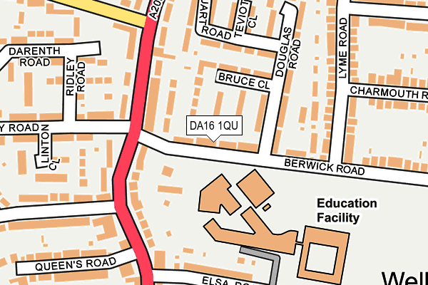 DA16 1QU map - OS OpenMap – Local (Ordnance Survey)
