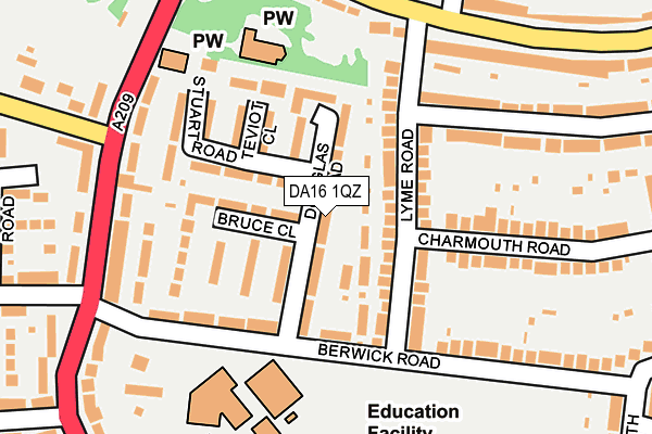 DA16 1QZ map - OS OpenMap – Local (Ordnance Survey)