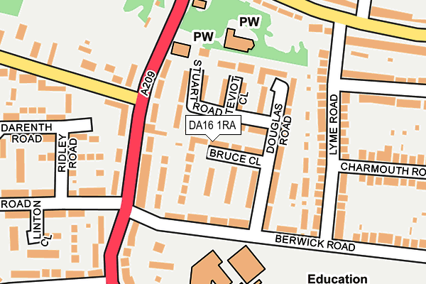 DA16 1RA map - OS OpenMap – Local (Ordnance Survey)
