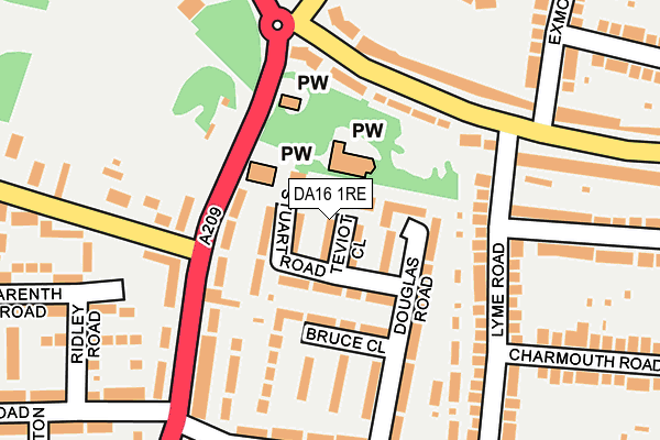 DA16 1RE map - OS OpenMap – Local (Ordnance Survey)