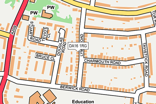DA16 1RG map - OS OpenMap – Local (Ordnance Survey)