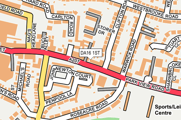 DA16 1ST map - OS OpenMap – Local (Ordnance Survey)