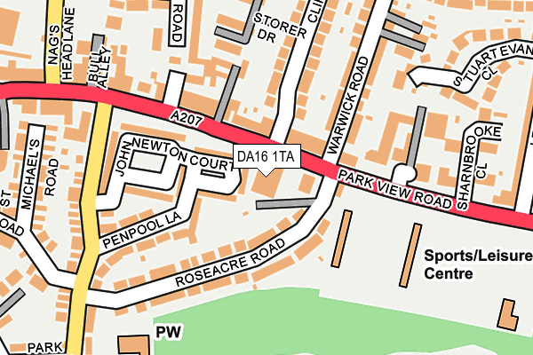 DA16 1TA map - OS OpenMap – Local (Ordnance Survey)