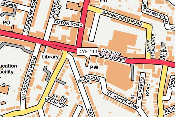 DA16 1TJ map - OS OpenMap – Local (Ordnance Survey)