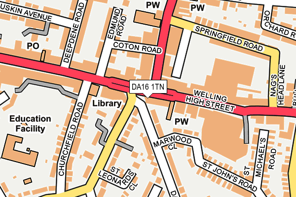 DA16 1TN map - OS OpenMap – Local (Ordnance Survey)