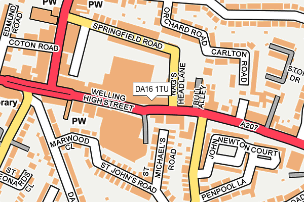 DA16 1TU map - OS OpenMap – Local (Ordnance Survey)