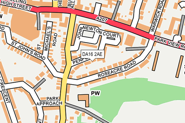 DA16 2AE map - OS OpenMap – Local (Ordnance Survey)