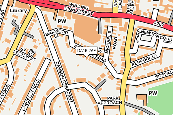 DA16 2AF map - OS OpenMap – Local (Ordnance Survey)