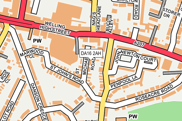 DA16 2AH map - OS OpenMap – Local (Ordnance Survey)