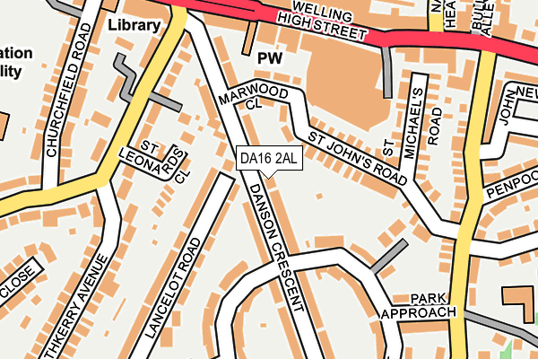 DA16 2AL map - OS OpenMap – Local (Ordnance Survey)
