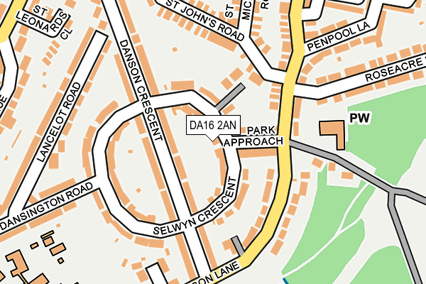 DA16 2AN map - OS OpenMap – Local (Ordnance Survey)