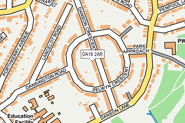 DA16 2AR map - OS OpenMap – Local (Ordnance Survey)
