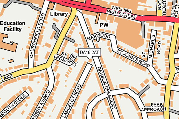DA16 2AT map - OS OpenMap – Local (Ordnance Survey)