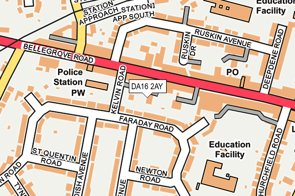 DA16 2AY map - OS OpenMap – Local (Ordnance Survey)
