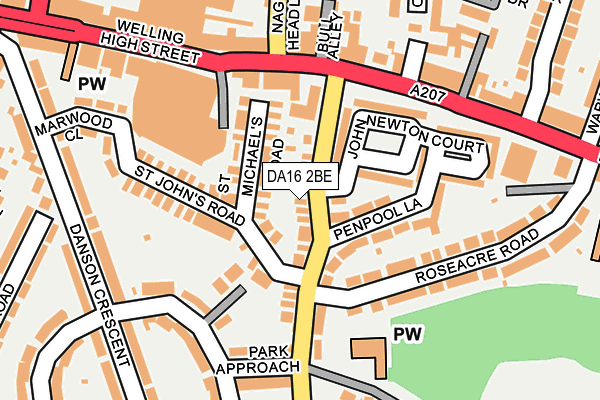 DA16 2BE map - OS OpenMap – Local (Ordnance Survey)