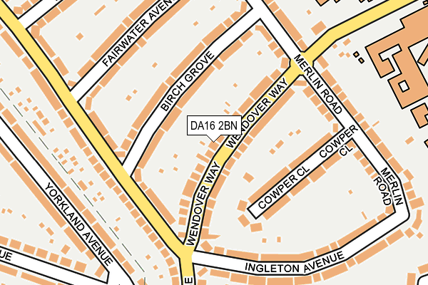 DA16 2BN map - OS OpenMap – Local (Ordnance Survey)
