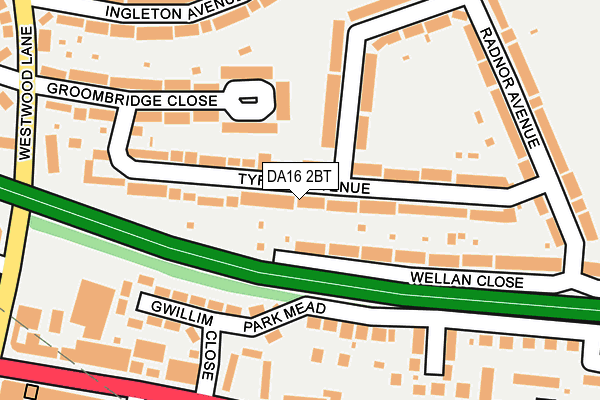 DA16 2BT map - OS OpenMap – Local (Ordnance Survey)