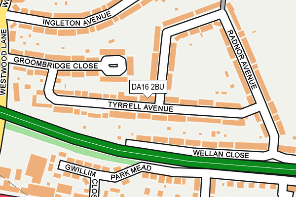 DA16 2BU map - OS OpenMap – Local (Ordnance Survey)