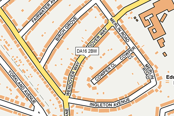 DA16 2BW map - OS OpenMap – Local (Ordnance Survey)