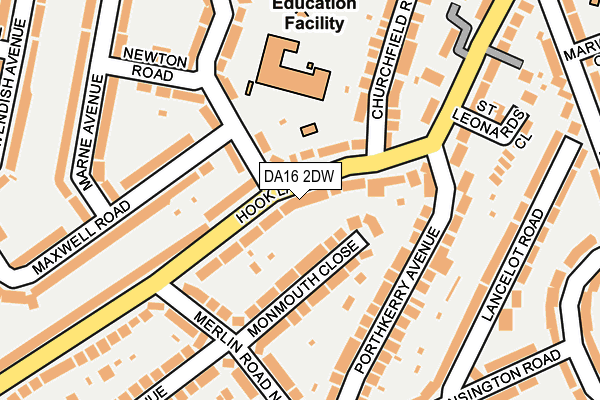 DA16 2DW map - OS OpenMap – Local (Ordnance Survey)