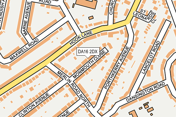 DA16 2DX map - OS OpenMap – Local (Ordnance Survey)