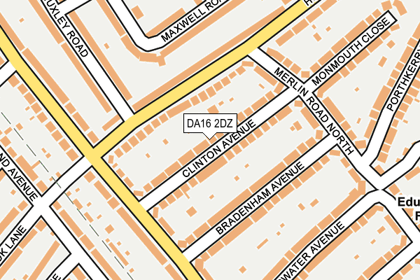 DA16 2DZ map - OS OpenMap – Local (Ordnance Survey)