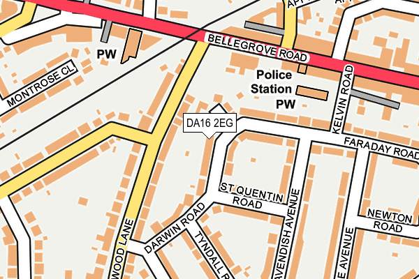 DA16 2EG map - OS OpenMap – Local (Ordnance Survey)