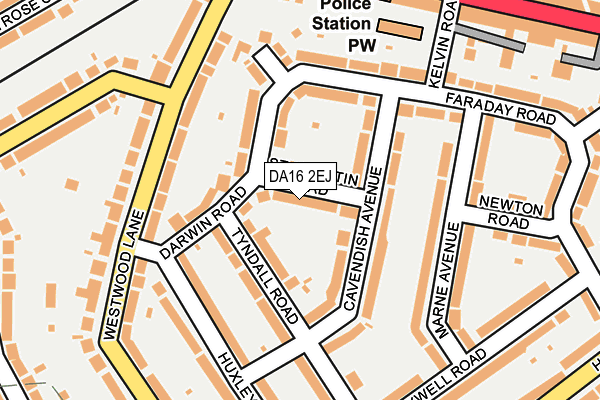 DA16 2EJ map - OS OpenMap – Local (Ordnance Survey)