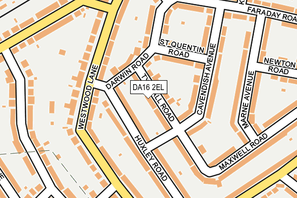 DA16 2EL map - OS OpenMap – Local (Ordnance Survey)