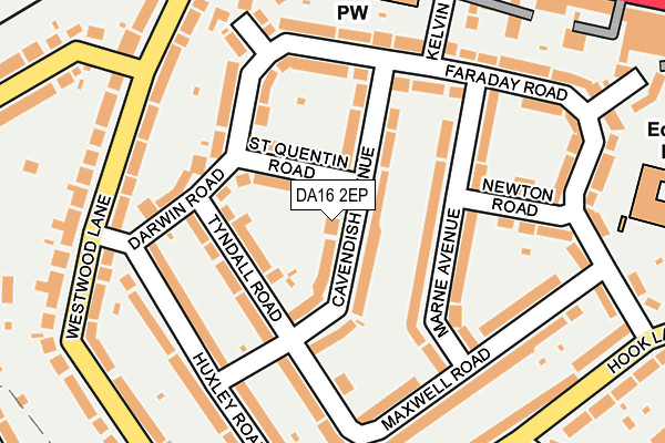 DA16 2EP map - OS OpenMap – Local (Ordnance Survey)