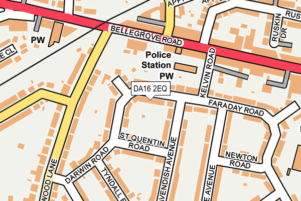 DA16 2EQ map - OS OpenMap – Local (Ordnance Survey)