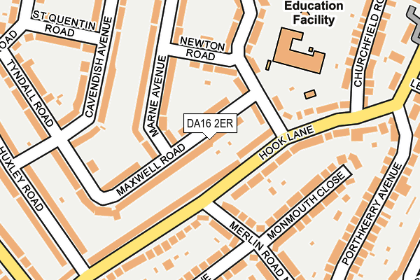 DA16 2ER map - OS OpenMap – Local (Ordnance Survey)