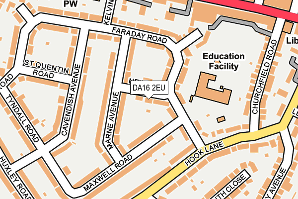 DA16 2EU map - OS OpenMap – Local (Ordnance Survey)