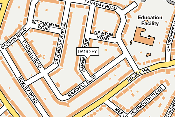 DA16 2EY map - OS OpenMap – Local (Ordnance Survey)
